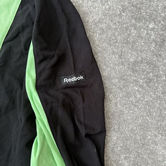 Reebok Shirt Mens Medium Black Green Skate Rugby Long Sleeve Casual Sport NEW - Picture 5 of 10